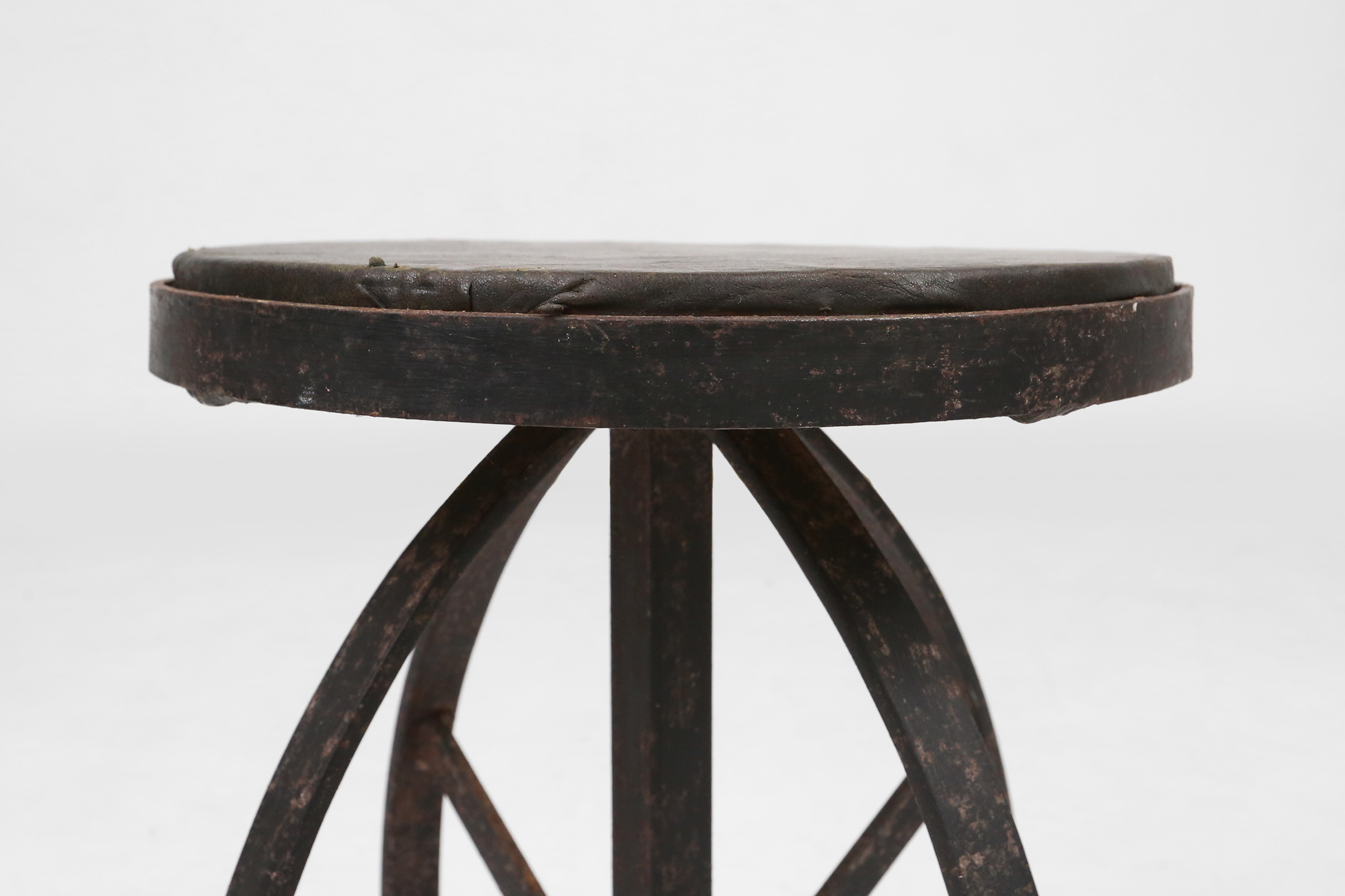 Industrial Black Metal Stools with Frame, France, 1920sthumbnail